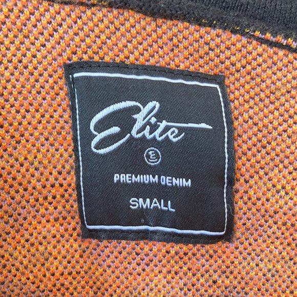 Elite Premium Denim Hoodie Cardigan Sweater SOFT Small Zipper Colorful Pattern - Picture 9 of 11